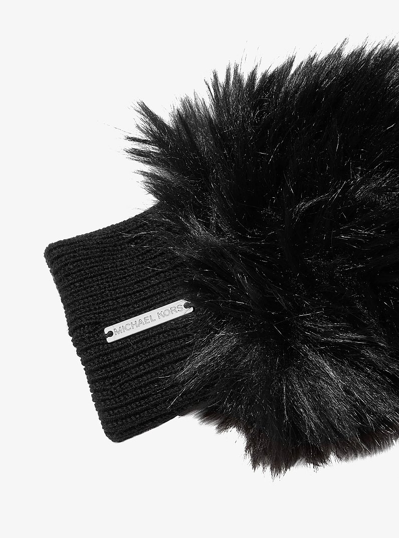 Guantes de piel sint&eacute;tica y lana in NEGRO | Michael Kors
