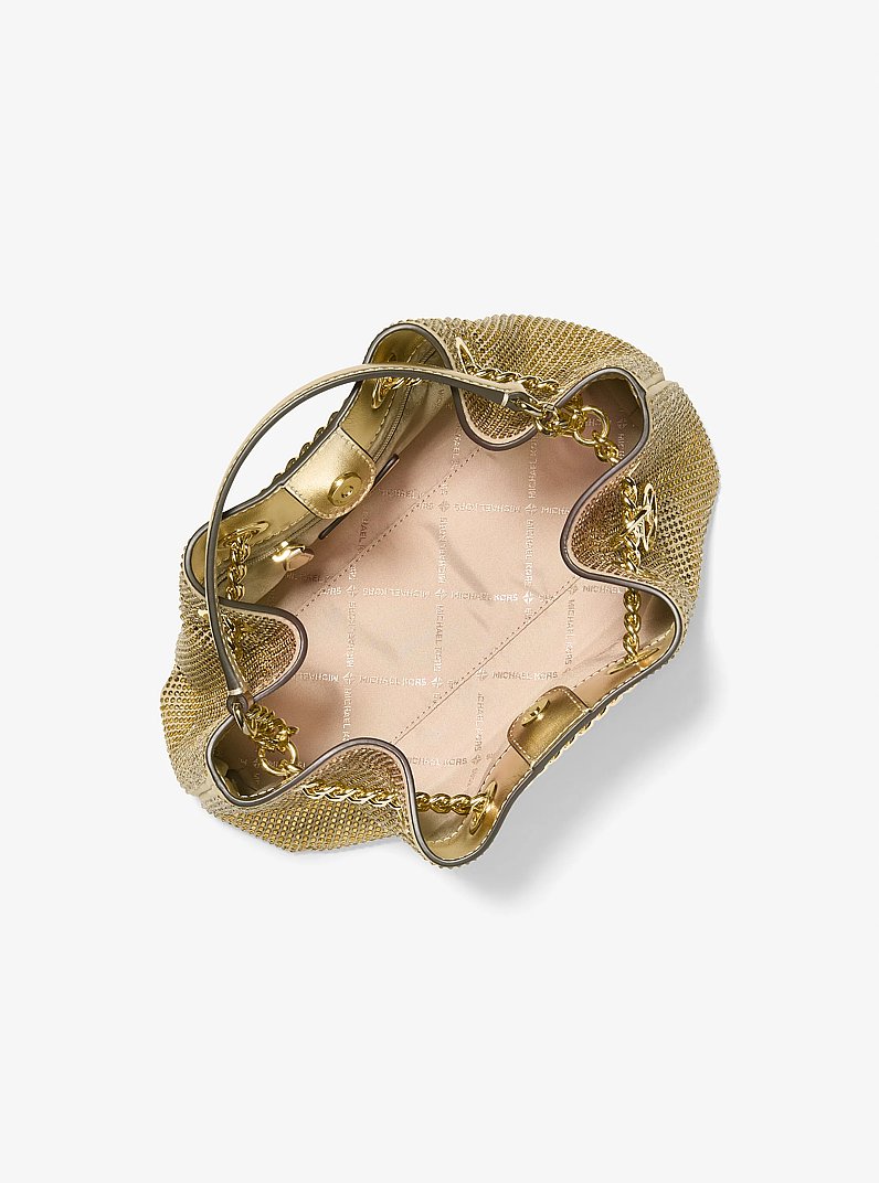 Mina Small Embellished Convertible Crossbody Bag in PALE GOLD | Michael Kors