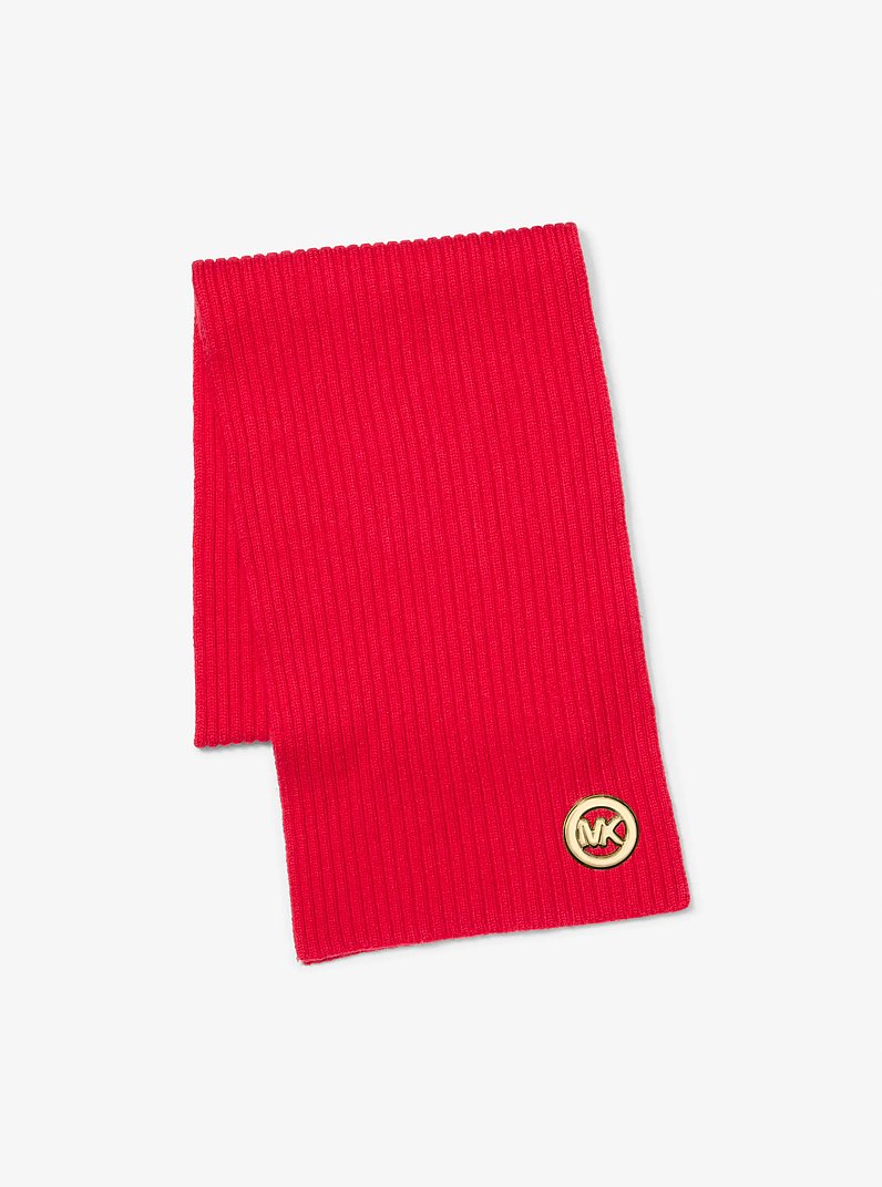 Ribbed Wool Scarf in CRIMSON | Michael Kors
