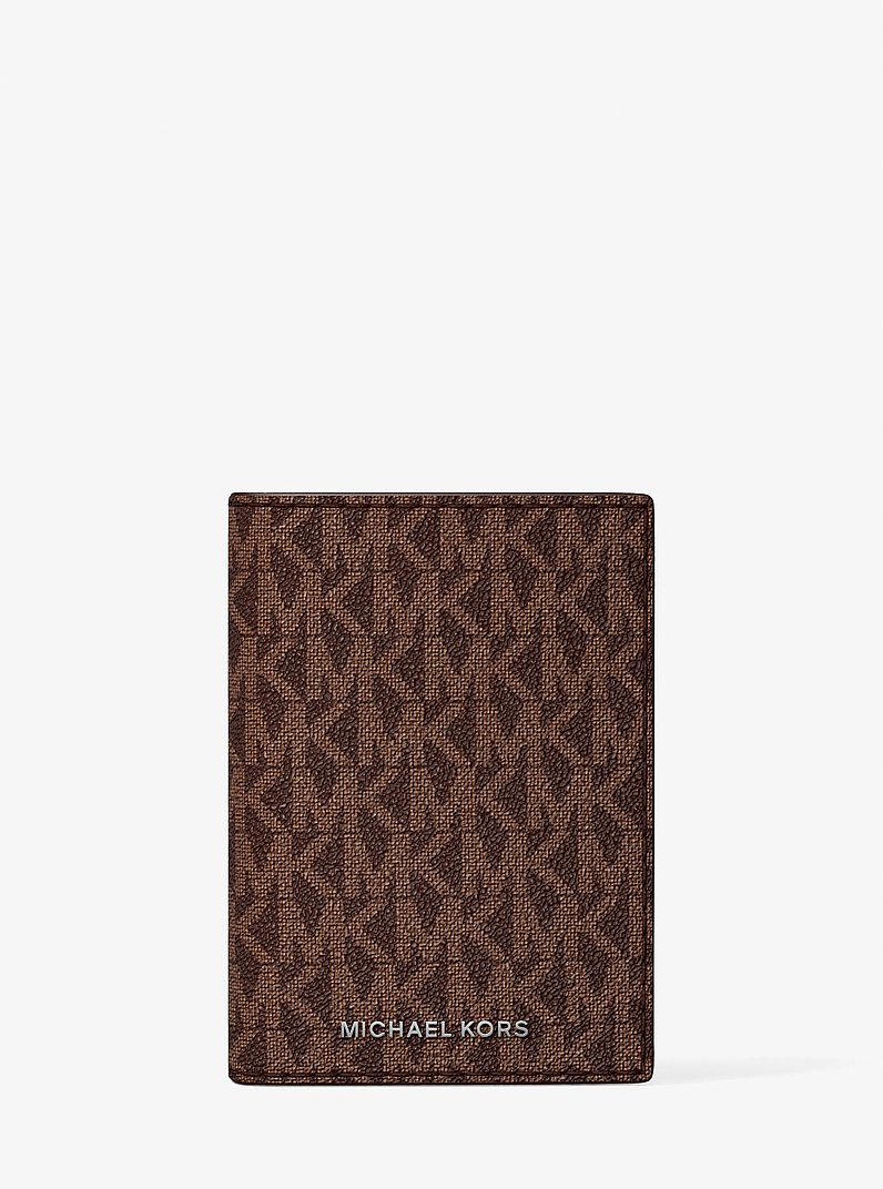 Hudson Signature Logo Folio Card Case  in BROWN/LUGGAGE | Michael Kors
