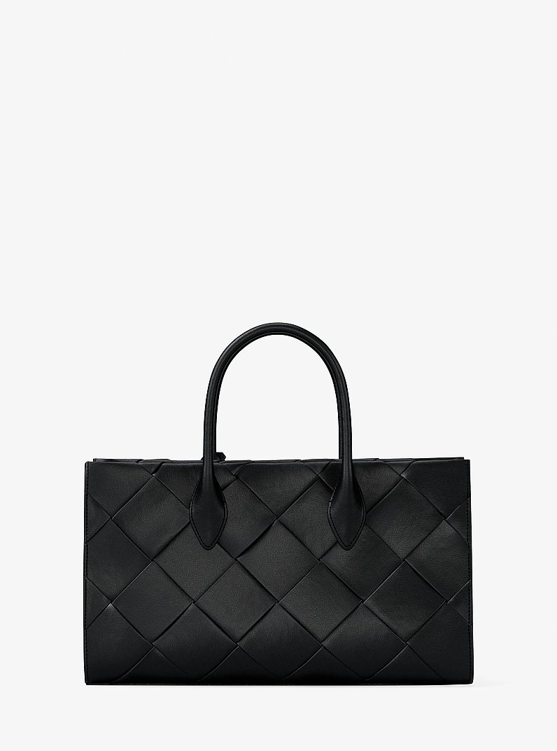 Gewebte Henkeltasche Mirella Medium in SCHWARZ | Michael Kors