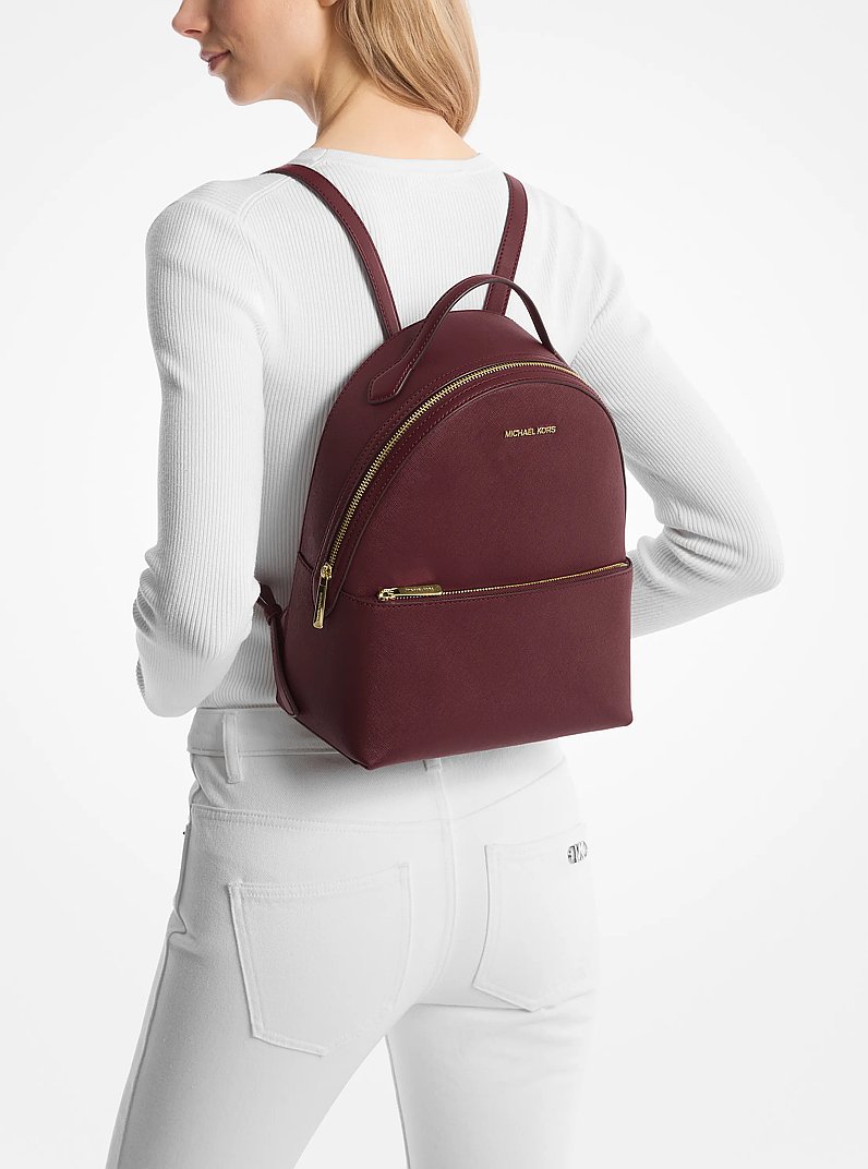 Sheila Medium Faux Saffiano Leather Backpack