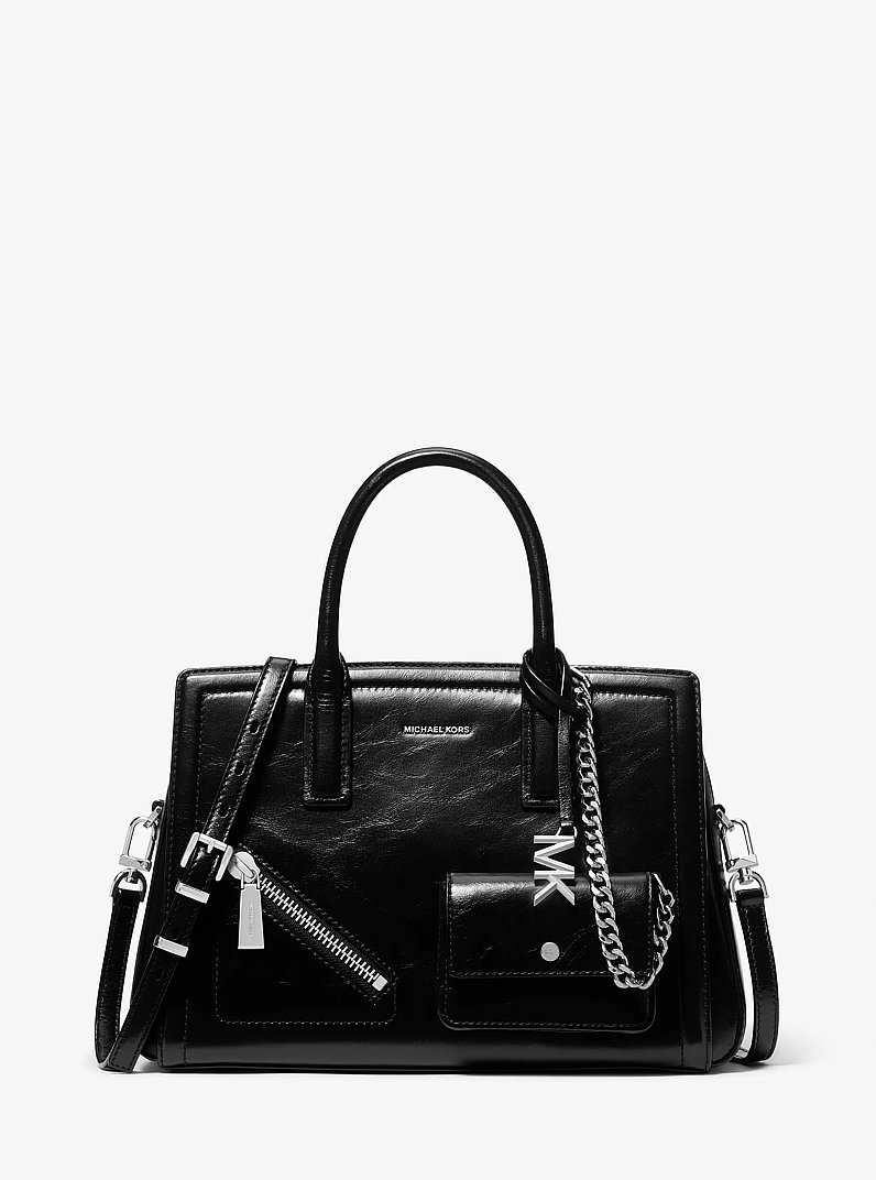Henkeltasche Laila Medium aus Leder mit Kartenetui in SCHWARZ | Michael Kors