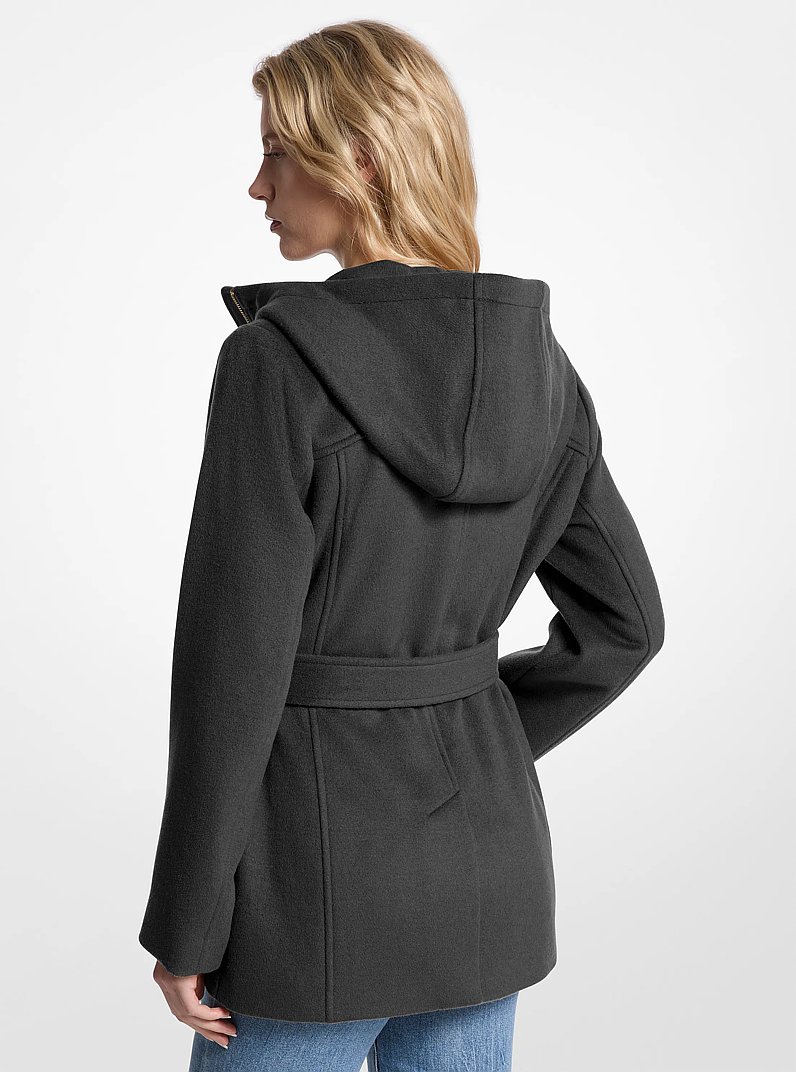 Abrigo con capucha de mezcla de lana in NEGRO | Michael Kors
