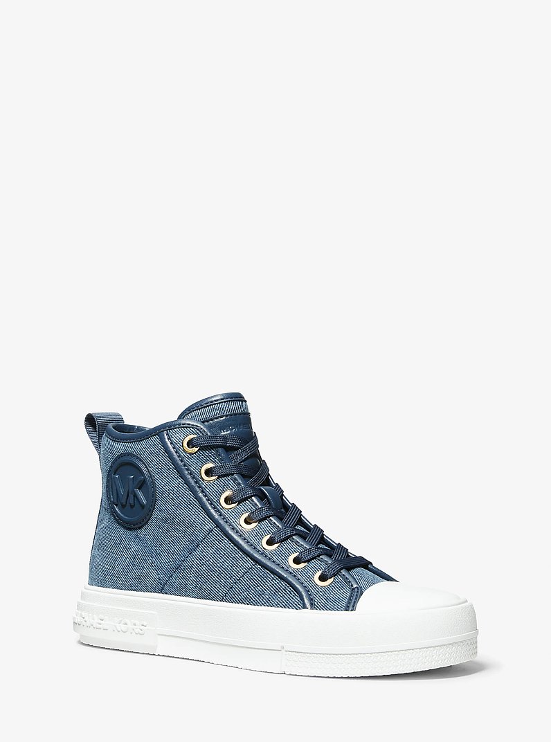 Evy Denim High-Top Sneaker in DENIM MULTI | Michael Kors