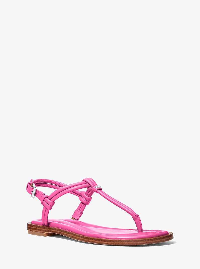Sandalia Astra de cuero con correa en forma de T in BAYA SILVESTRE | Michael Kors