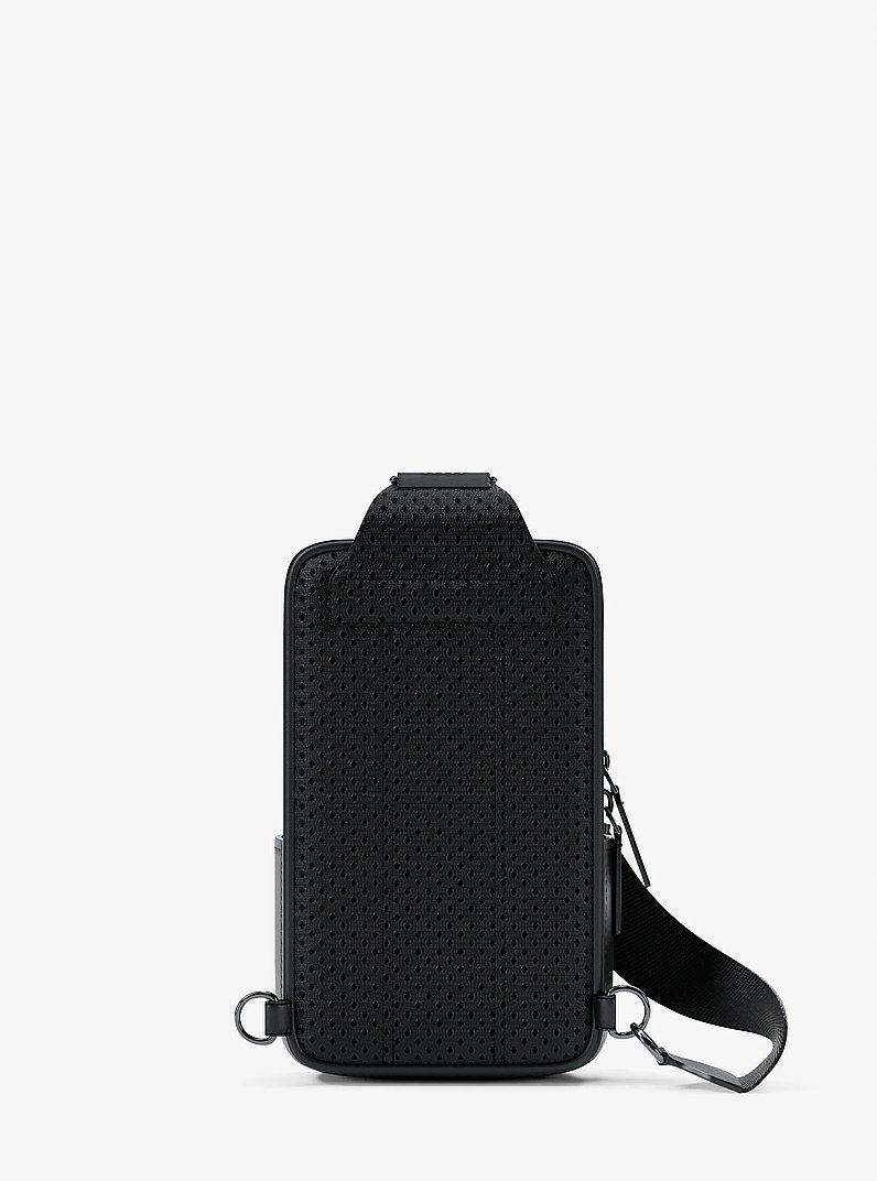 Cooper Small Signature Logo Sling Pack in PG/BLK MUL | Michael Kors