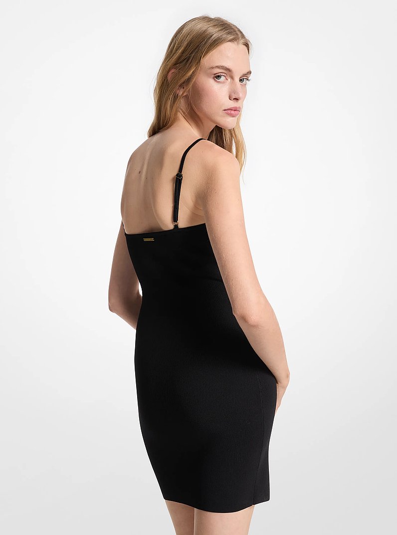 Tr&auml;gerkleid aus Stretch-Strick in SCHWARZ | Michael Kors
