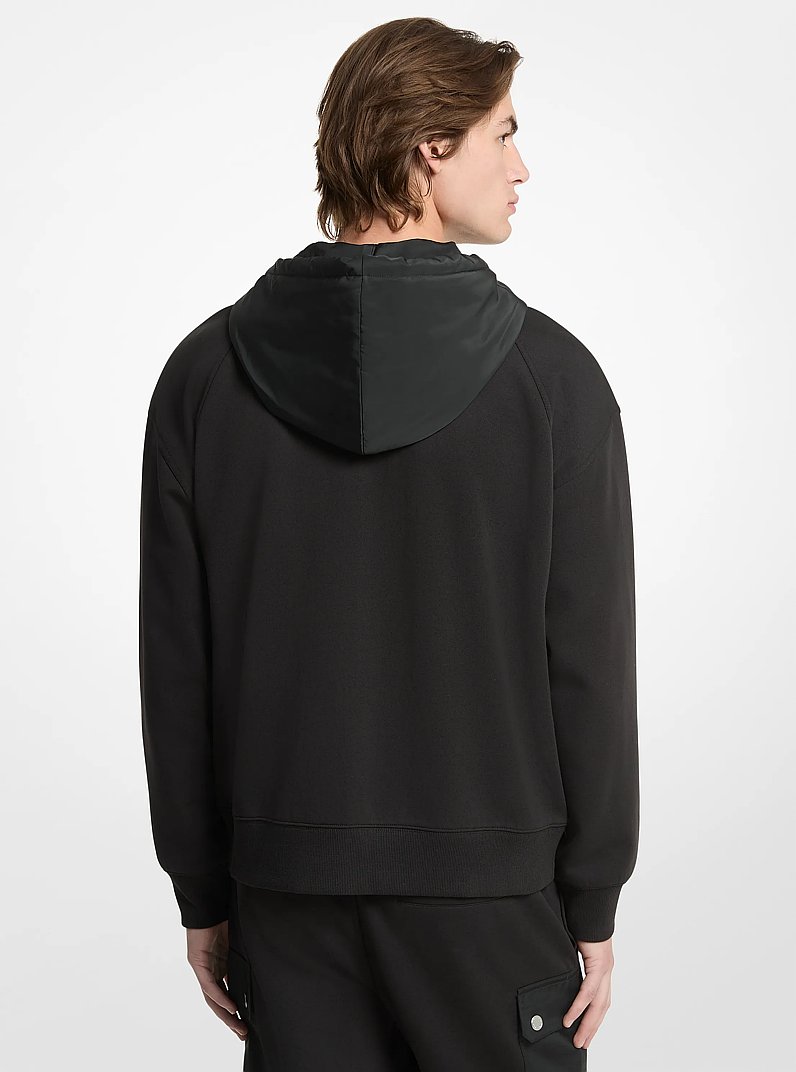 Hoody van katoenmix met rits in ZWART | Michael Kors