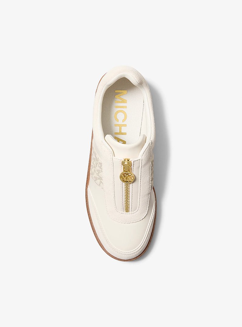 Jovie Zip-Front Sneaker in VANILLA | Michael Kors