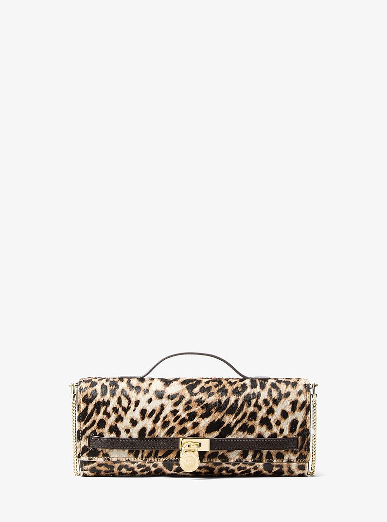 Clutch convertibile Hamilton media in pelle effetto cavallino leopardata in [3740] | Michael Kors