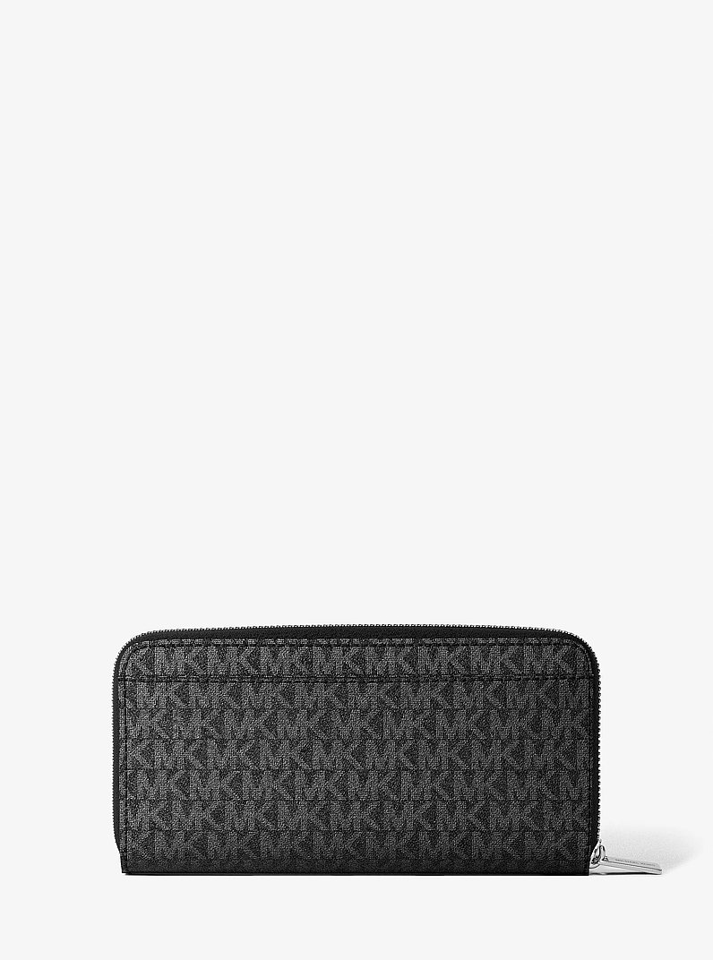 Cooper Signature Logo Zip-Around Wallet in BLACK | Michael Kors