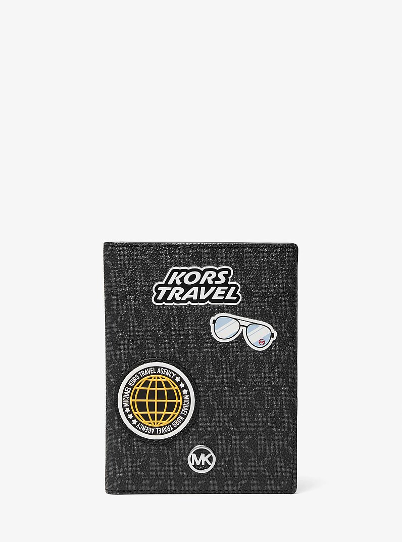 Funda para pasaporte Jet Set Travel mediana con adornos y logotipo de la marca in NEGRO | Michael Kors