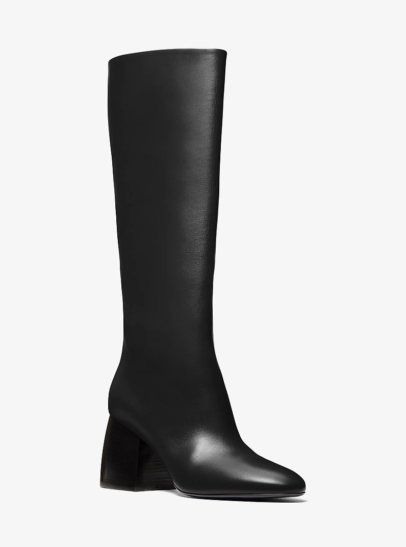 Kaitlin Leather Riding Boot in BLACK | Michael Kors