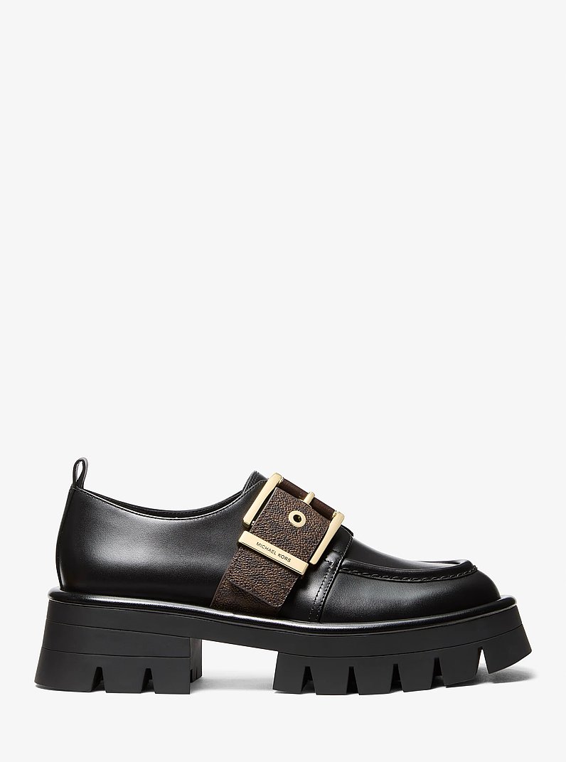 Loafer Colby in pelle con logo in MARRONE/NERO | Michael Kors