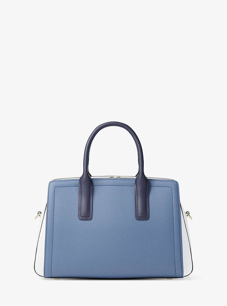 Bolso satchel Laila mediano de piel granulada con bloque de color in AZUL FRANC&Eacute;S MULTICOLOR | Michael Kors