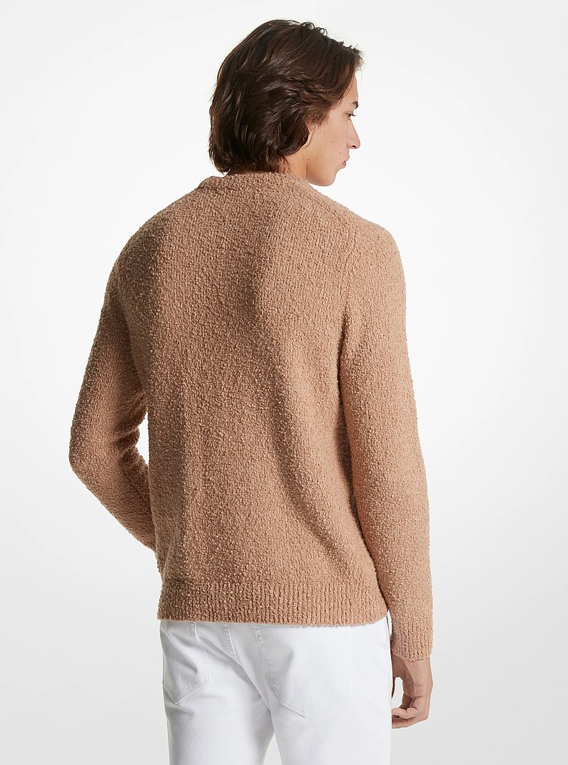 Organic Cotton Boucl&eacute; Sweater in BUFF MELANGE | Michael Kors