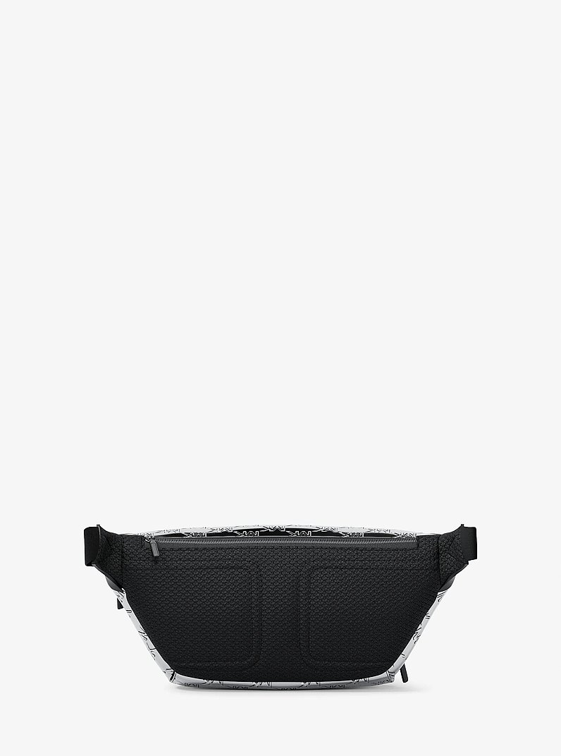 Cooper Medium Metallic Logo Debossed Utility Sling Pack in PLATEADO | Michael Kors