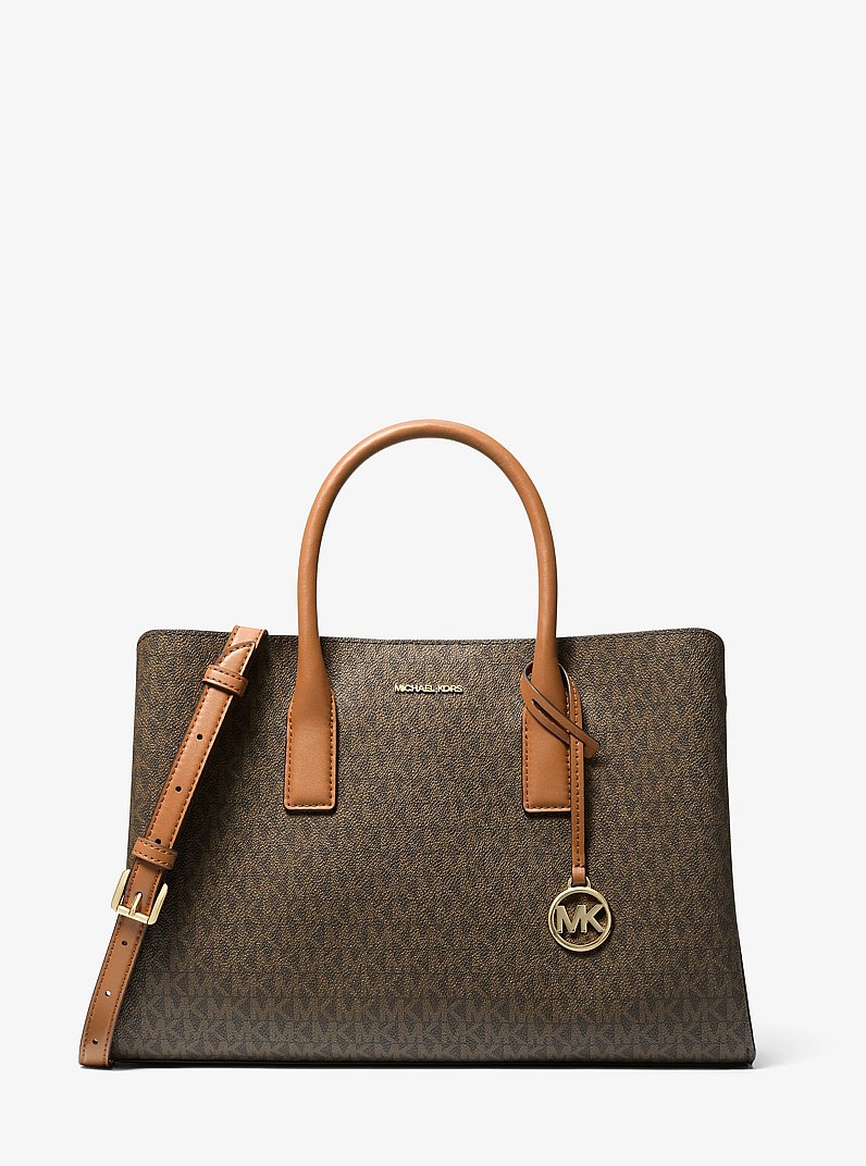 Ruthie Large Signature Logo Satchel in BRN/ACORN | Michael Kors