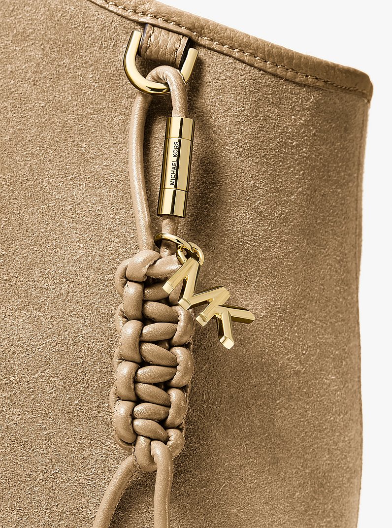 Taschenanh&auml;nger im Goldton mit geflochtenen B&auml;ndern in KHAKI | Michael Kors