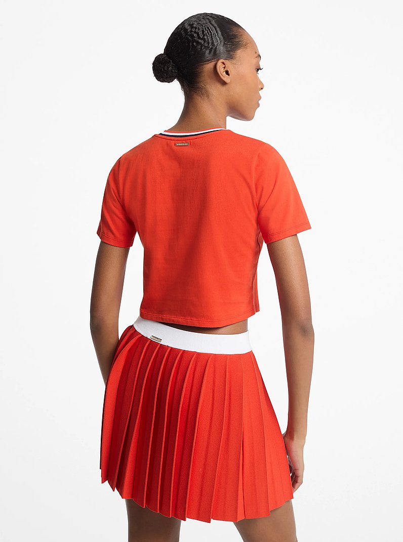 Embellished Cotton Baby Tee in RED CLAY | Michael Kors