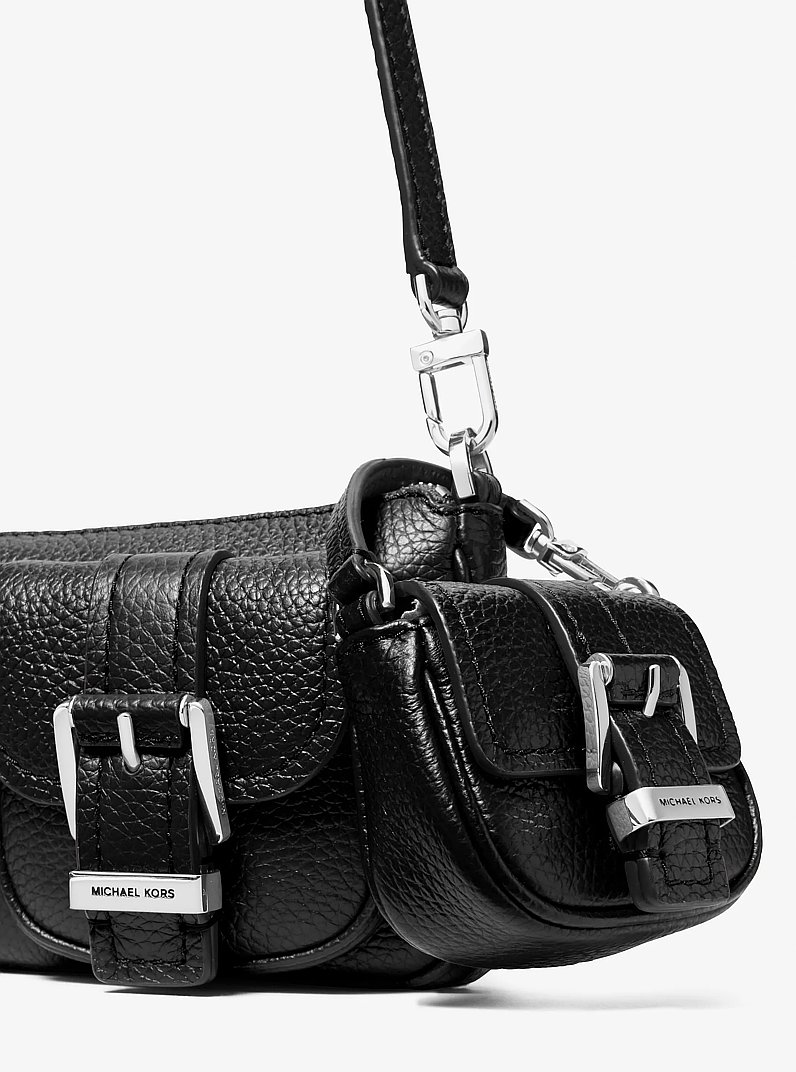 Zoe Pebbled Leather Airpod Case for Apple Airpods Pro&reg; in BLACK | Michael Kors