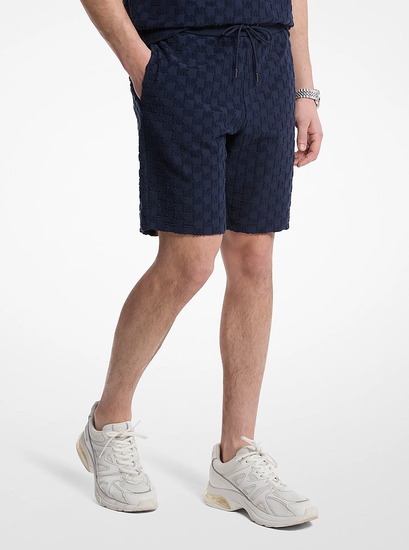 Logo Jacquard Terry Shorts in MIDNIGHT | Michael Kors