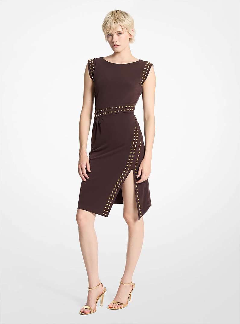 Studded Matte Jersey Dress in BLACK - Sale | Michael Kors [US]