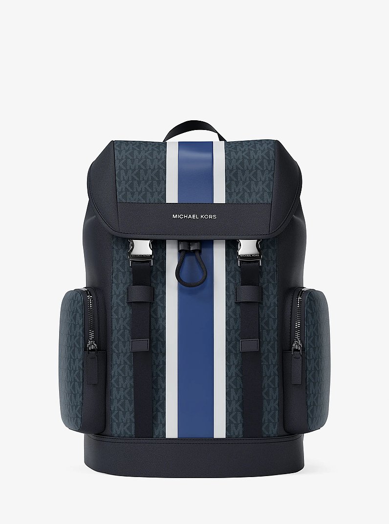 Cooper Medium Striped Signature Logo City Backpack in SAPPHIRE | Michael Kors