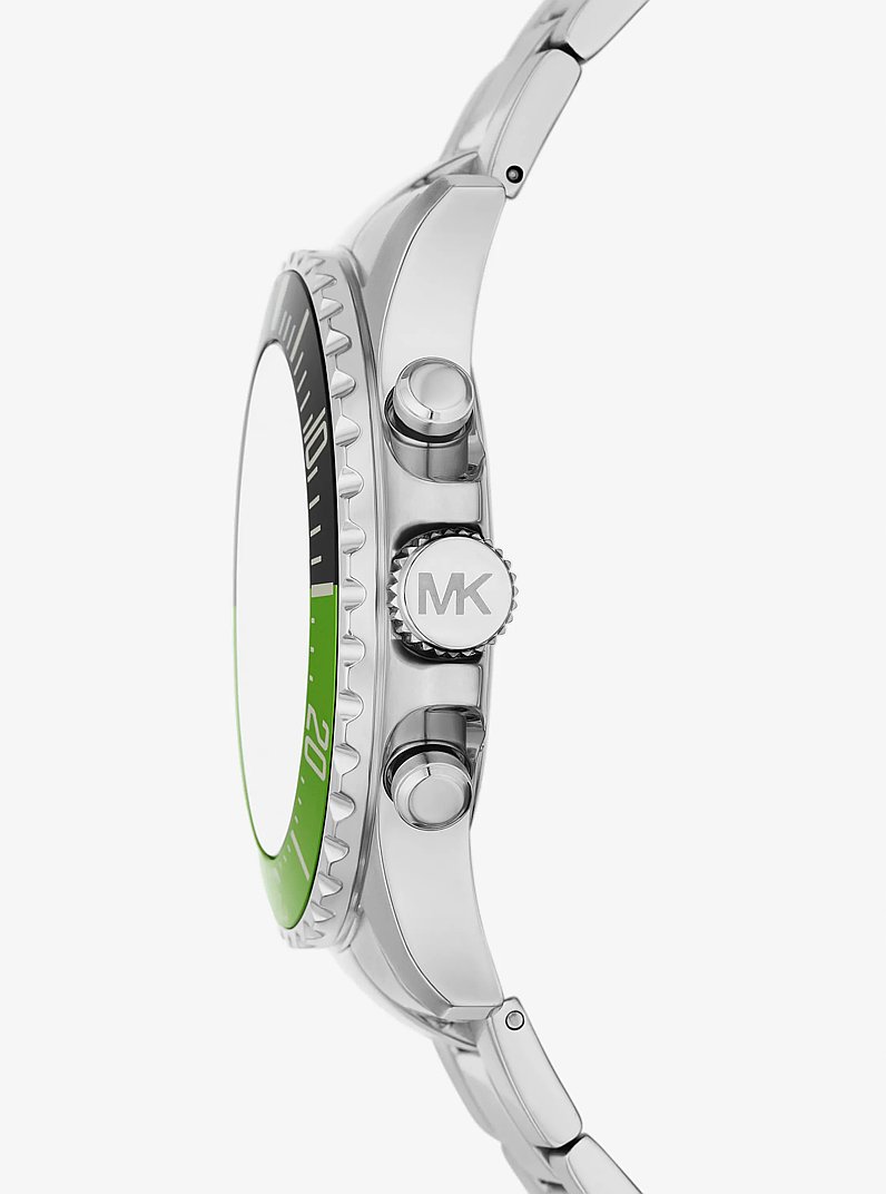 Oversized Everest Silver-Tone Watch in JUNGLE GREEN | Michael Kors