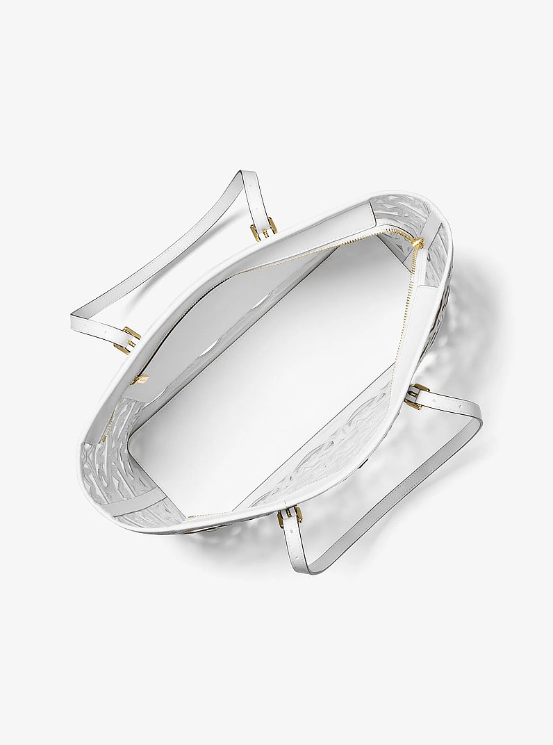 Draagtas Quinn met lasergesneden logoprint, groot in OPTISCH WIT | Michael Kors