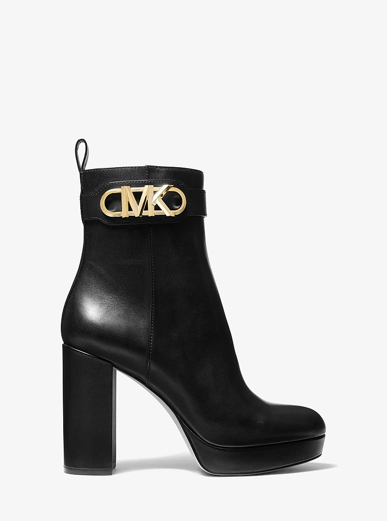 Parker Leather Platform Boot in BLACK | Michael Kors