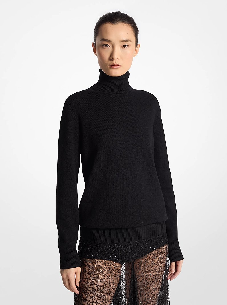 Su&eacute;ter de cuello de tortuga Joan de cachemir in NEGRO | Michael Kors