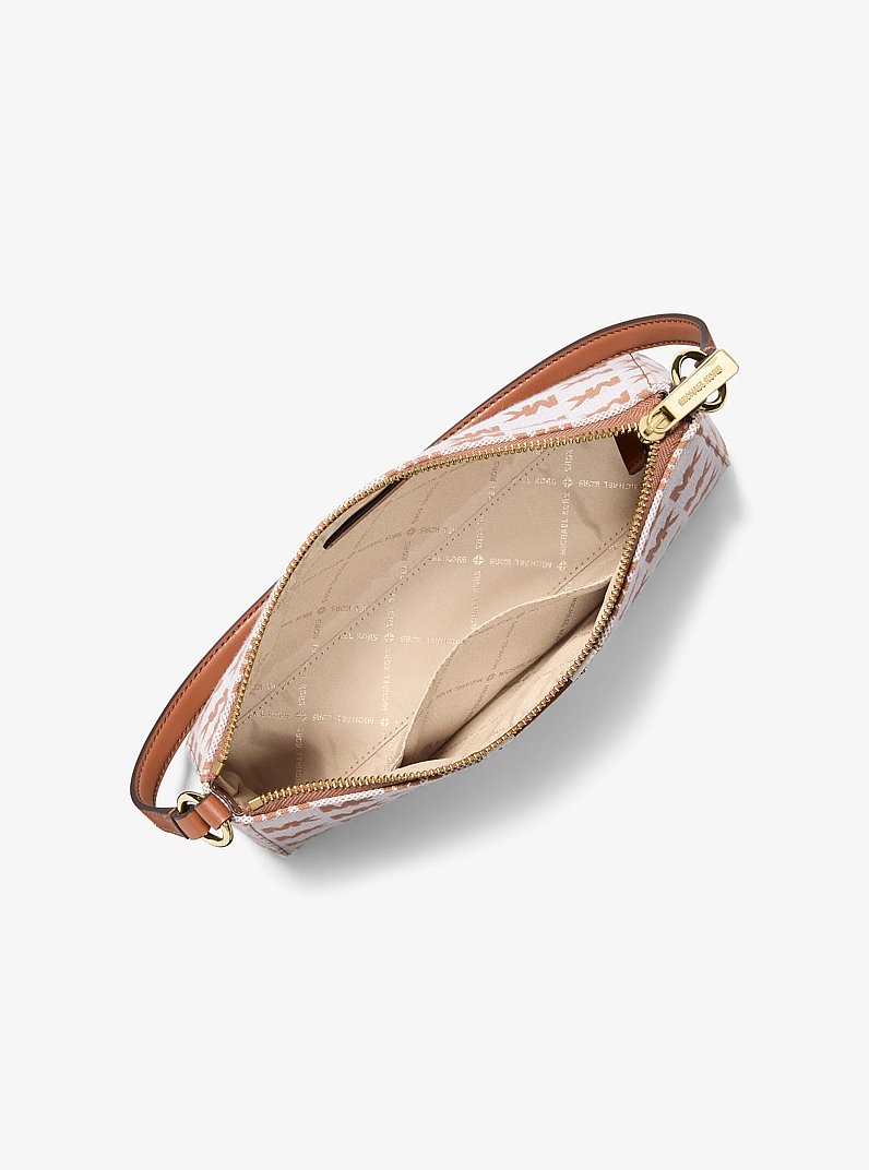 Pochette Vincent mediano en jacquard con logotipo con tarjetero in LUGGAGE | Michael Kors