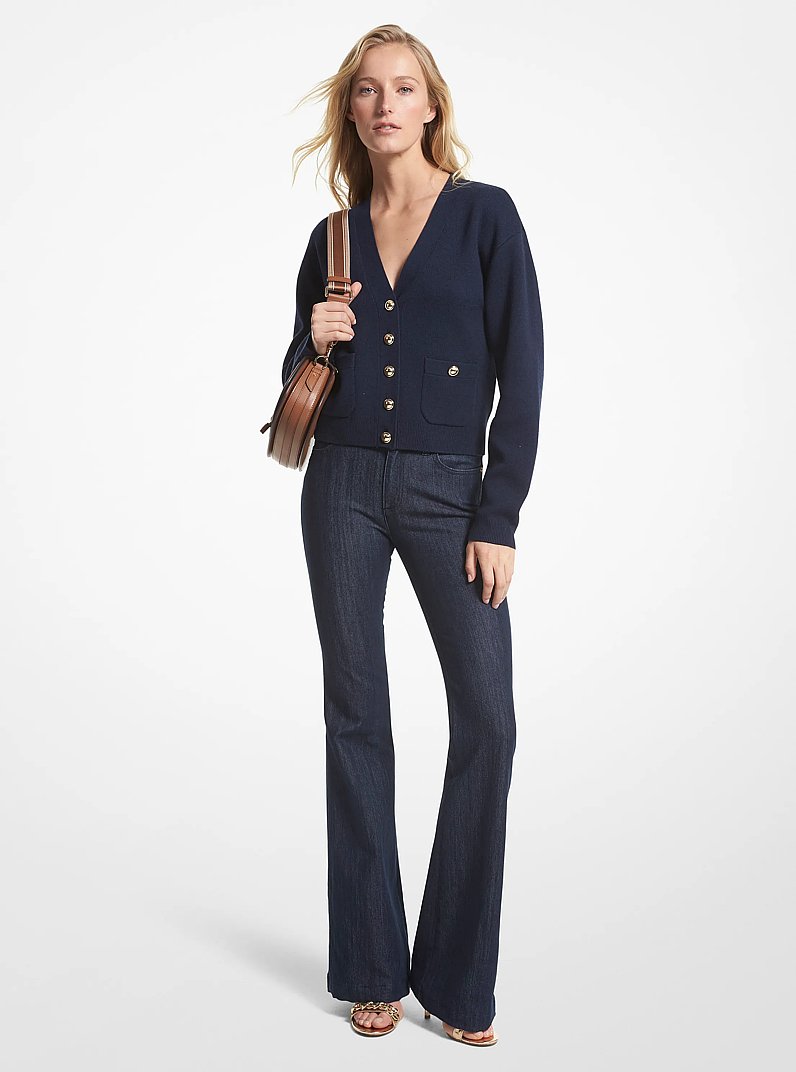 Cardigan en laine m&eacute;lang&eacute;e