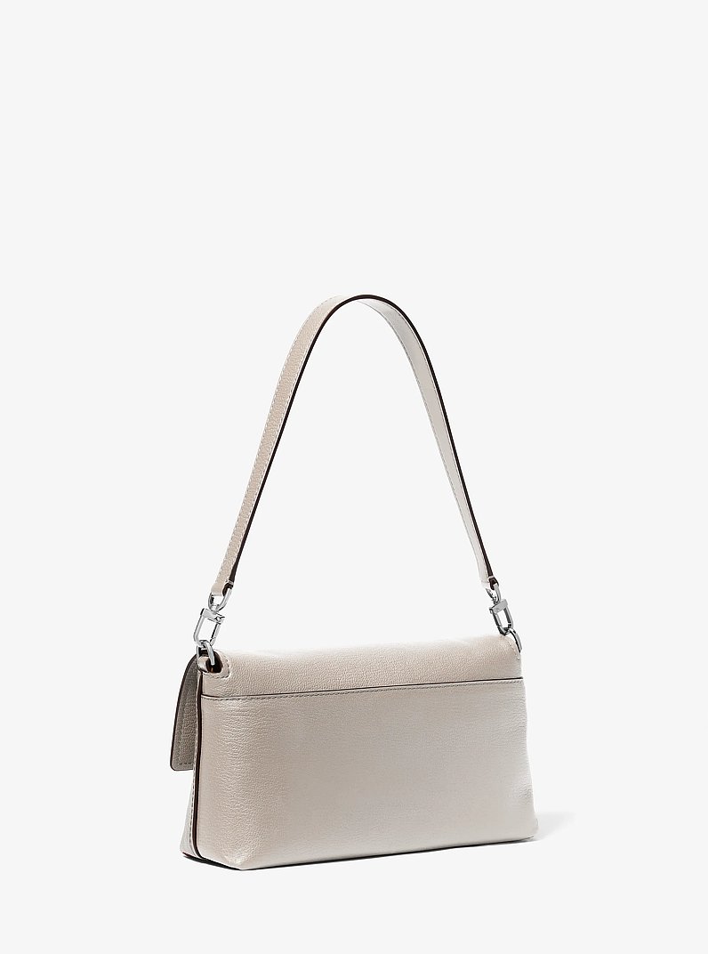 Addie Medium Leather Convertible Shoulder Bag in LIGHT SAND | Michael Kors