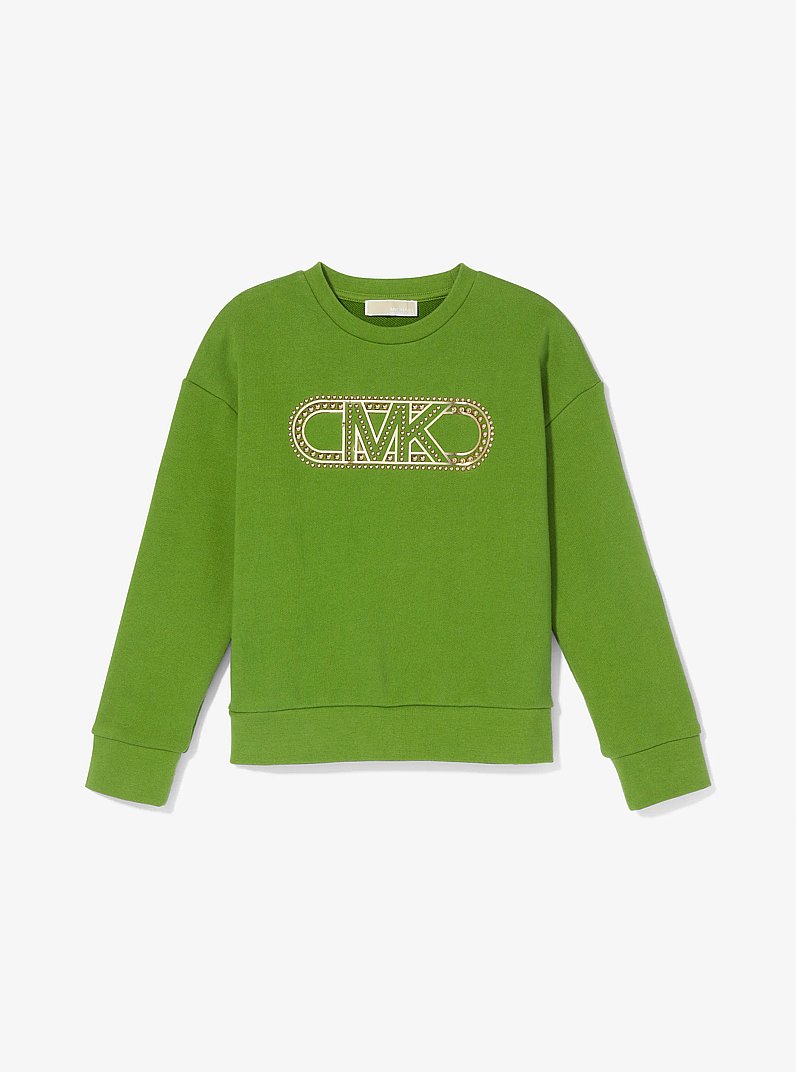 Sweatshirt aus Baumwollfrottee mit Empire-Logo aus Nieten