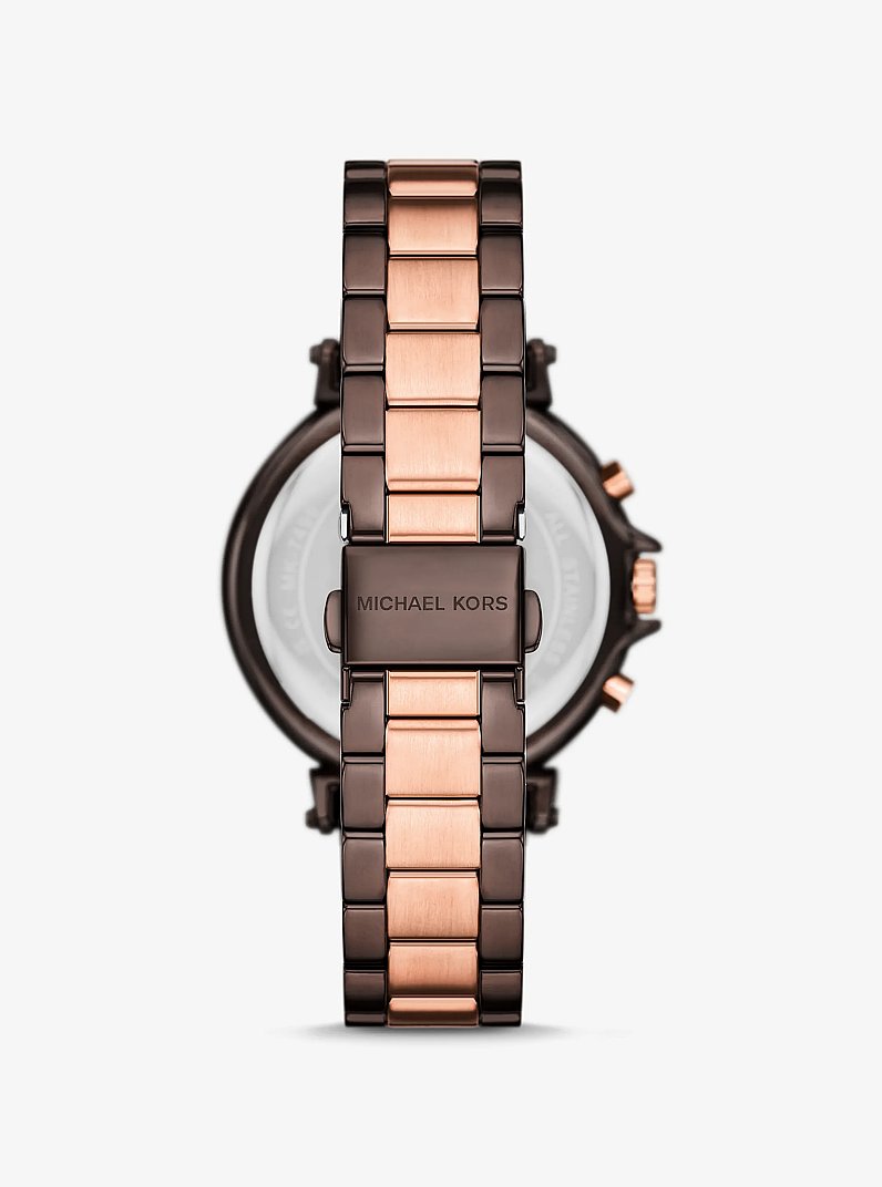 Oversized Maren Two-Tone Watch in CHOCOLATE | Michael Kors
