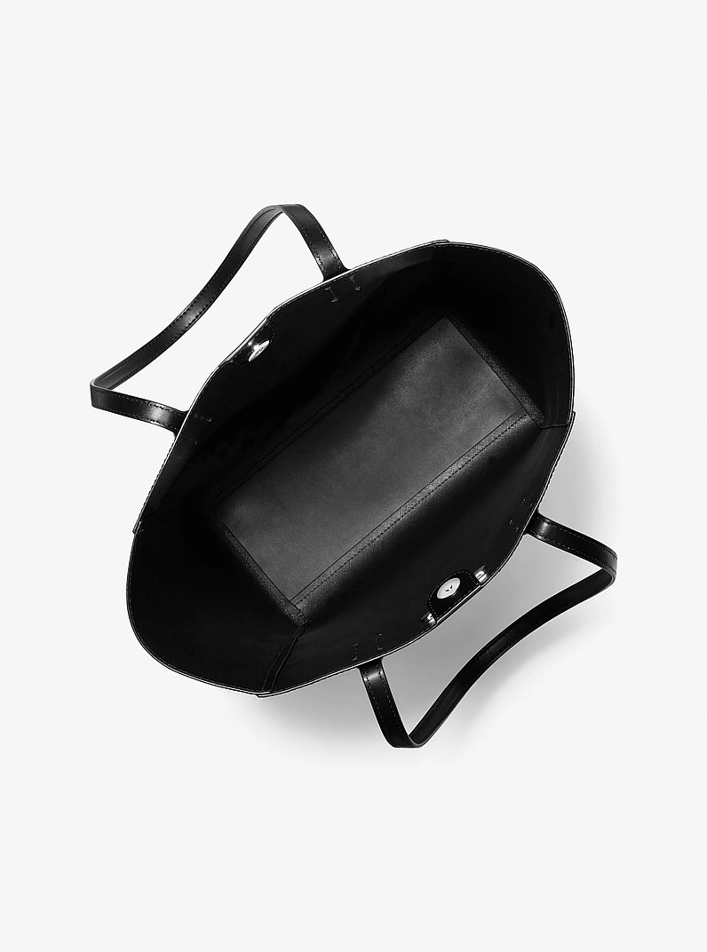 Vincent Large Saffiano Leather Tote Bag With Card Case in BLACK | Michael Kors