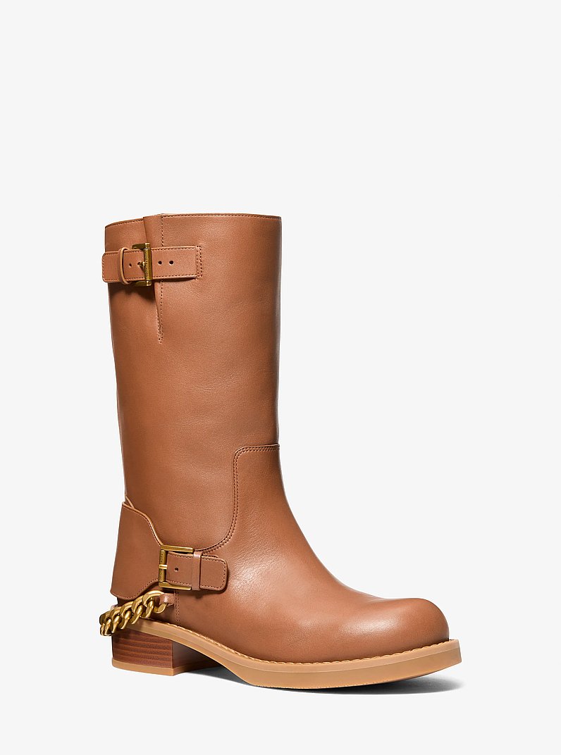 Cayden Leather Boot in LUGGAGE | Michael Kors
