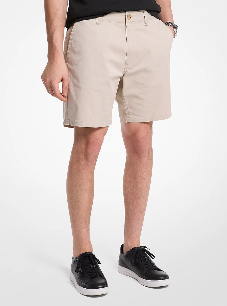 Stretch Cotton Shorts in DUNE | Michael Kors