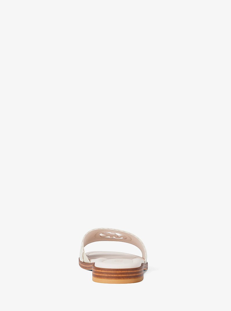 Carissa Signature Logo Slide Sandal in VANILLA COMBO | Michael Kors