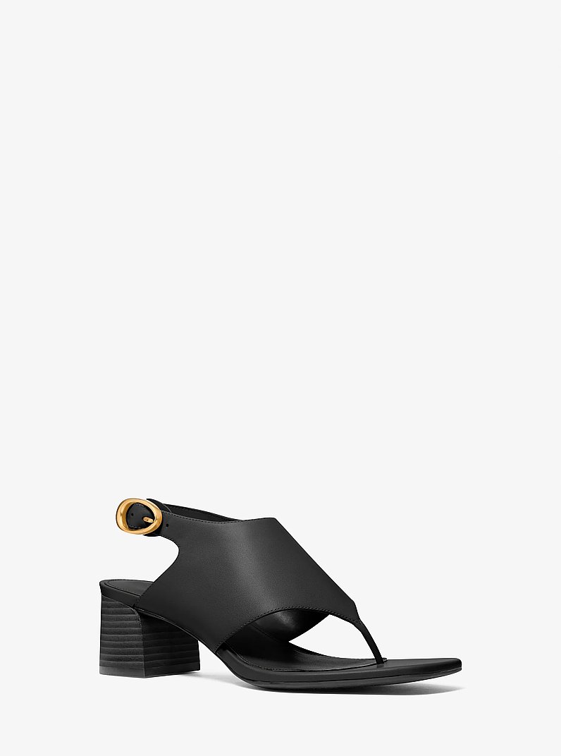 Kya Flex Leather Thong Sandal in NEGRO | Michael Kors