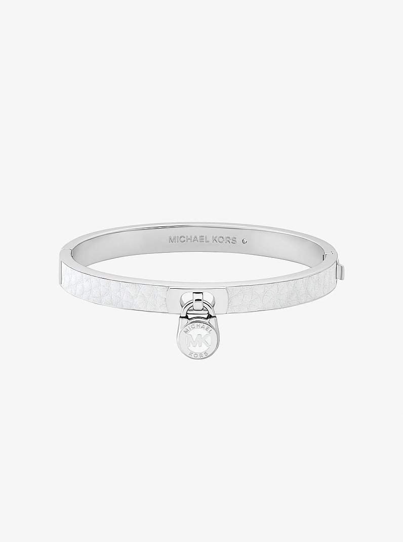 Lock Charm Leather Bangle in PLATEADO | Michael Kors