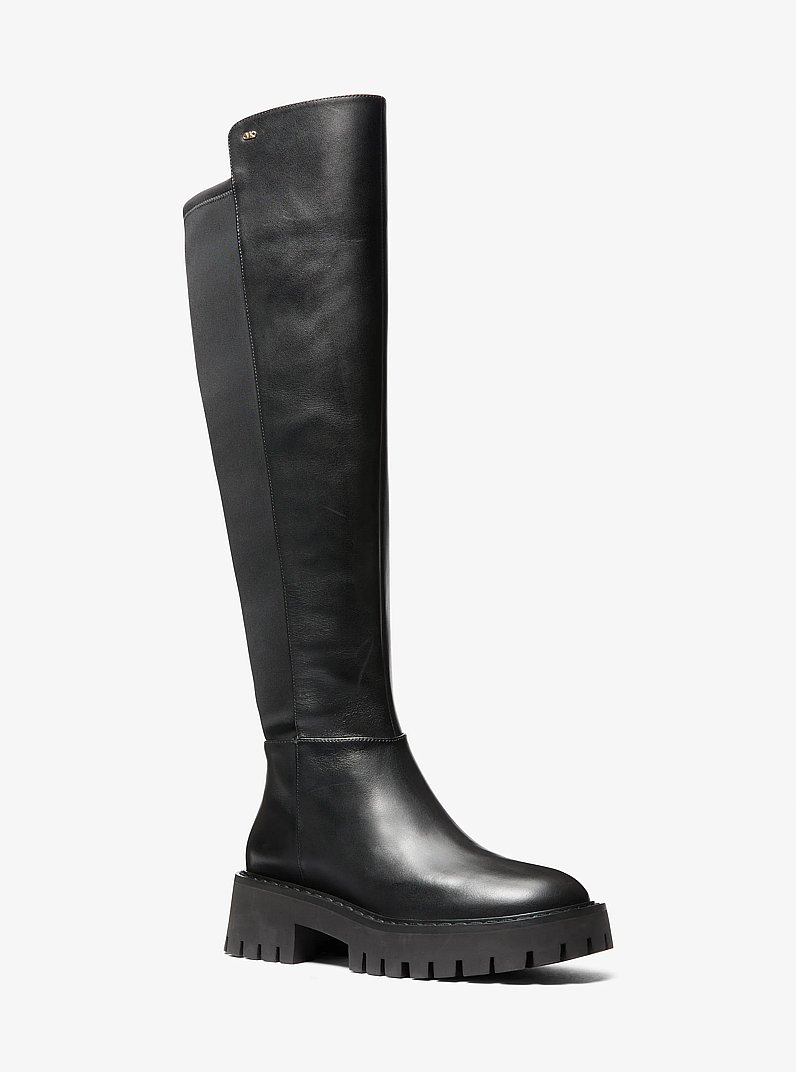 Stivale Asher in pelle con suola carrarmato in NERO | Michael Kors