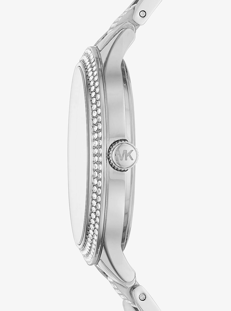 Pav&eacute; Silver-Tone Watch in SILVER | Michael Kors