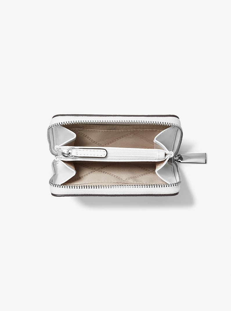 Brieftasche Jet Set Small aus gekrispeltem Leder in OPTIC WHITE | Michael Kors