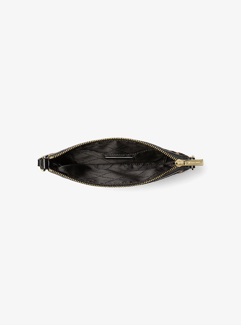 Pochette-bracelet Jet Set Travel en poils de veau &agrave; imprim&eacute; l&eacute;opard in POIL DE CHAMEAU MULTI | Michael Kors