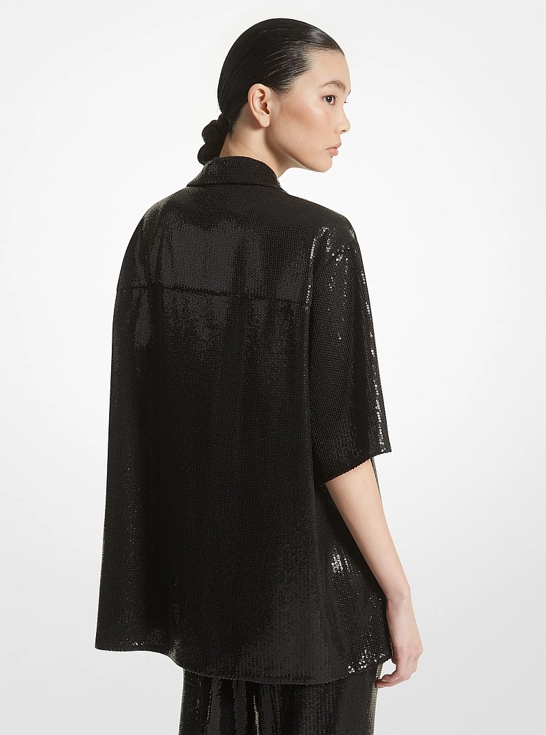 Sequined Crepe Sabl&eacute; Shirt