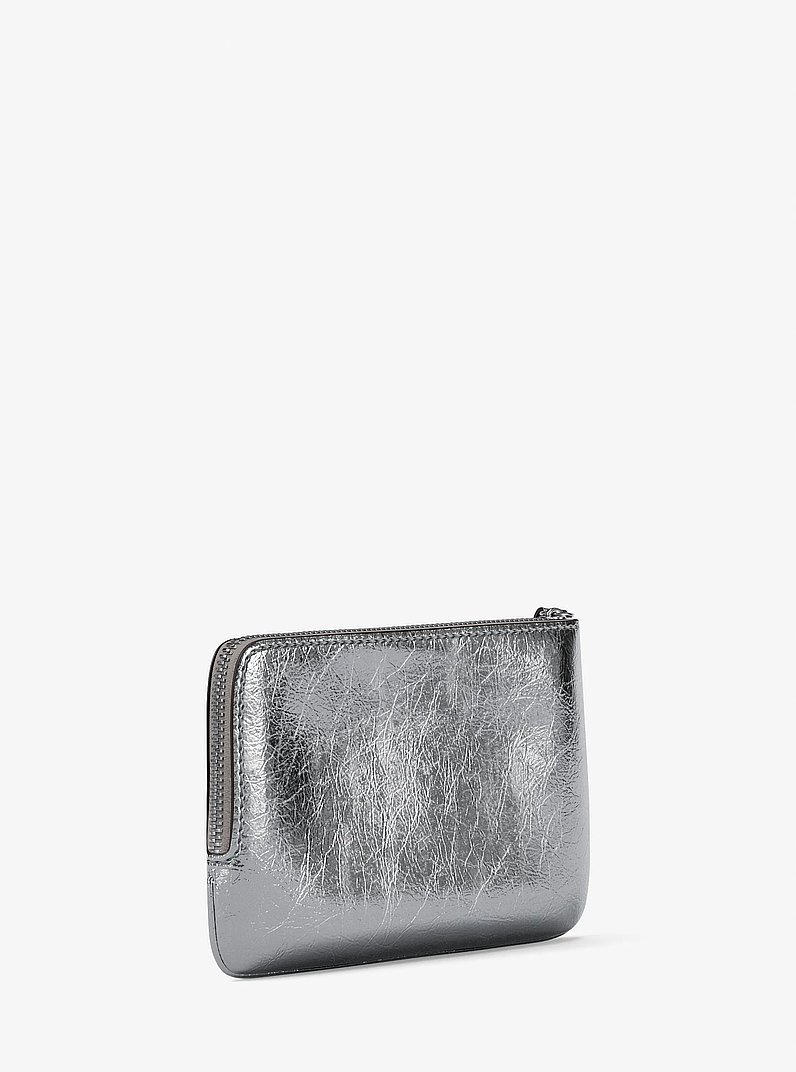 Bolso de pulsera Jet Set Travel peque&ntilde;o con acabado metalizado craquelado in PLATEADO | Michael Kors